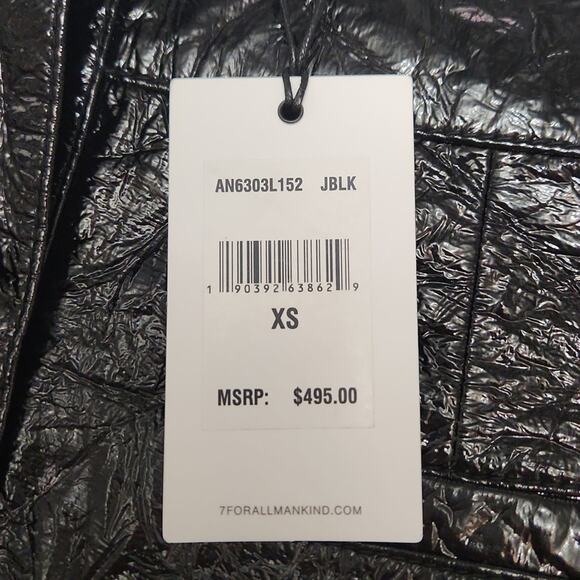 7 For All Man Kind Womens Black Leather Button Down Mini Skirt Size XS NWT $495 - Picture 15 of 16